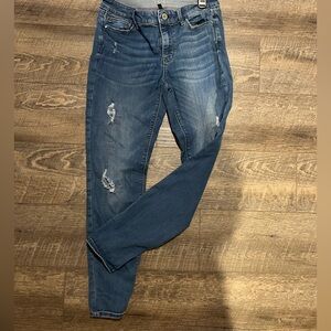 White House Black Market Blue Distressed Skinny Jeans